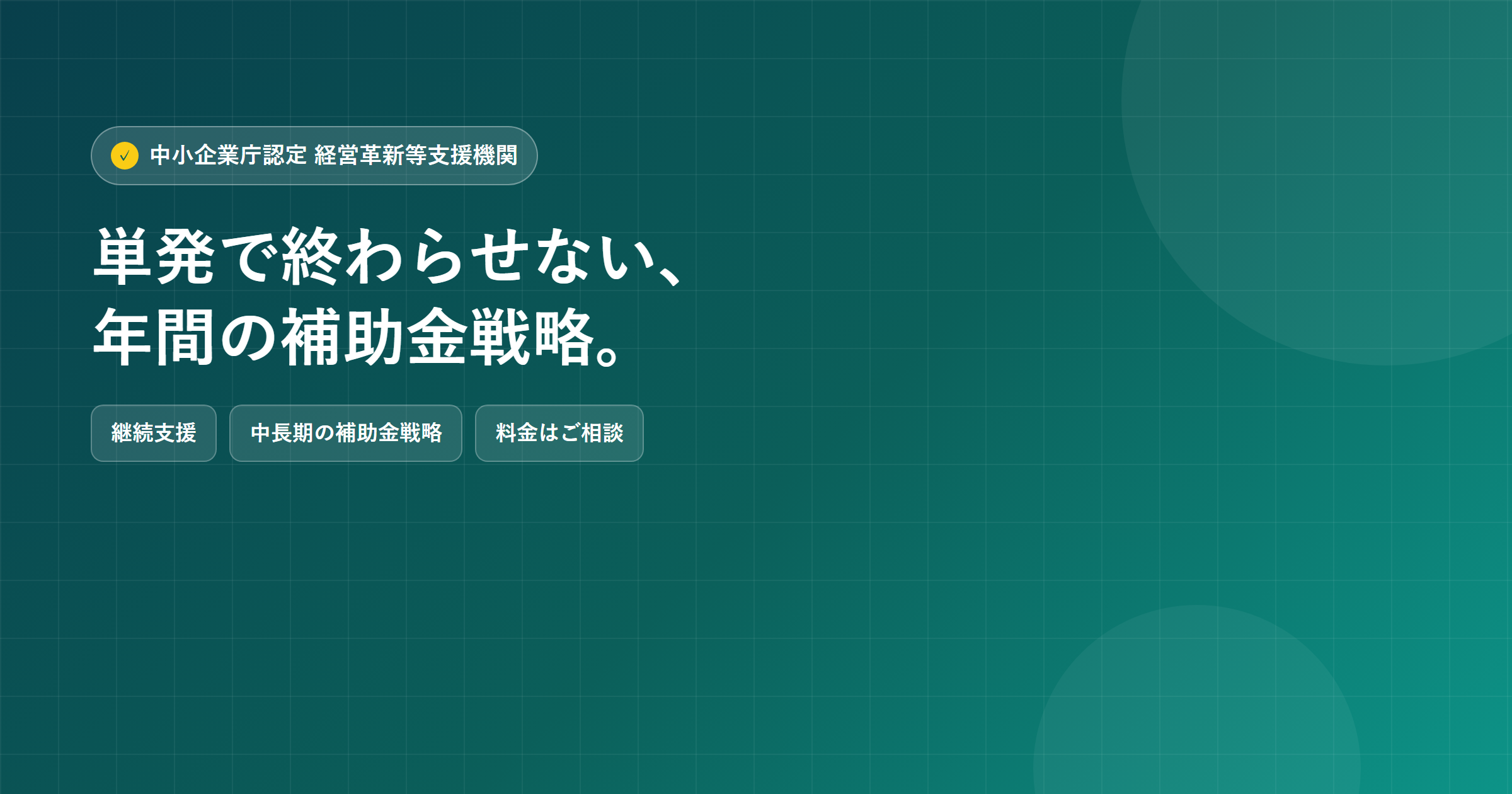 年間補助金戦略サポート 中長期の補助金戦略